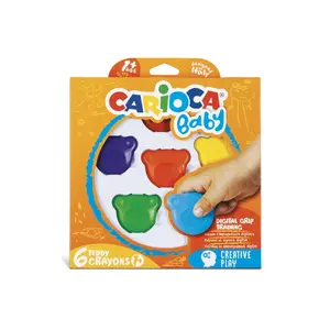Crayons Carioca Teddy Crayons BABY — 6 pcs, 6 colours, recommended age 1+