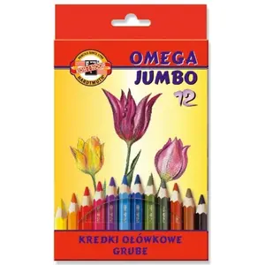 Colored pencils KOH-I-NOOR Omega Jumbo — 12 colors, thick jumbo leads