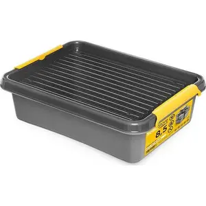 Storage container with lid ORPLAST SolidStore 8.5 L, gray, durable universal box
