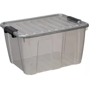 Storage box Plast Team Home Box 30 L gray — plastic container for household storage