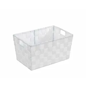 Storage basket Wenko Adria White Size S — rectangular bathroom basket 300×200×150 mm