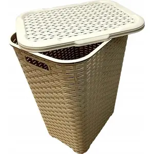 Laundry bin Katex RATTAN 60 L beige, dimensions 435×337×602 mm
