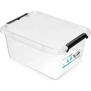 Plastic Storage Container with Lid ORPLAST SimpleStore 1.6 L, transparent, universal organizer