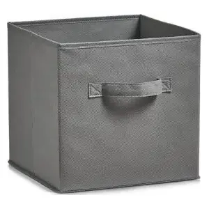 Storage box folding ZELLER 26×26×26 cm, gray — collapsible organizer for home and office