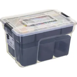 Plastic storage container with lid 5_five model 160431 — compact organizer box