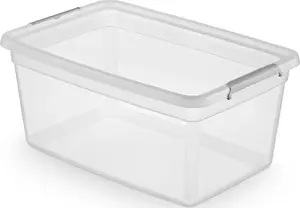 Storage Container with Lid and Clips 58×39×25 cm, 40 L — No name