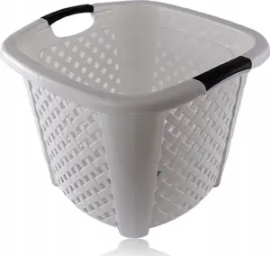 Waste bin Katex Kosz kwadrat RATTAN 34L — square 44×44×33 cm, white
