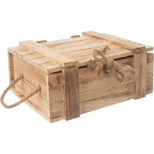 Wooden Storage Box with Lid ORION 36×26×16 cm — Decorative Chest for Storage and Gift Packaging