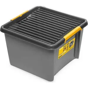 Kaste ar vāku ORPLAST SolidStore Universal 25 l — pelēka, priekš instrumentiem un detaļām