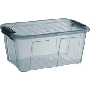 Storage box with lid 8 L — Plast Team CEN-59943, gray, plastic