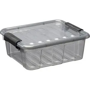 Storage container Plast Team Home Boxz with lid 1.6 L, gray