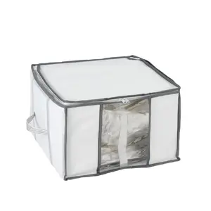 Soft clothing storage bag WENKO Soft Box S — transparent/white, 40×25×42 cm, PE/PP