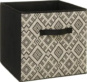 Textile Storage Box 31x31x31 cm by 5_five, model ETHNIQUE, fabric cube for shelving and closet organization