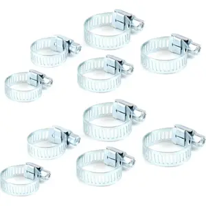 Hose Clamps set 10 pcs Amio (MPN 21159) — galvanized spring-style clamps