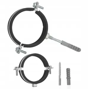 Pipe clamp with rubber GEKO 2" for 60–64 mm pipes, metal (pack 200)