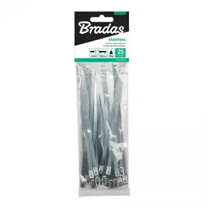 Kabeļu saites BRADAS TS1446520, 520 mm x 4.6 mm, pelēkas, 25 gab.