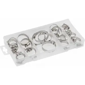 Högert Technik Hose Clamps Set, 40 pcs, stainless steel, sizes assorted