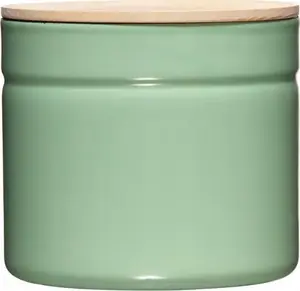 Kitchen container RIESS R-2174-202 with wooden lid, 1.3 L, Slow Green