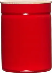 Kitchen container RIESS R-2175-213 with wooden lid, 2.2 l, Fresh Tomato