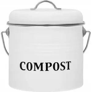 Compost Bin Maku 3.5 L white — kitchen countertop composting container