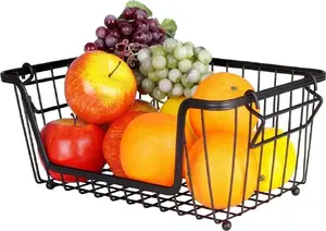 Fruit and Vegetable Basket Vilde metal black loft 32x20x13.5 cm