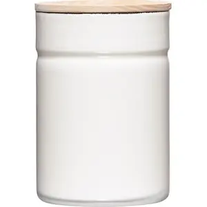 Кухонный контейнер RIESS R-2172-212 с деревянной крышкой, 0,5 л, Pure White