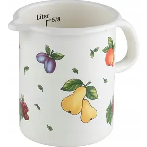 Creamer jug RIESS RIESS Menzurka 0.5 l 9 cm Fruit Garden - enamel measuring jug