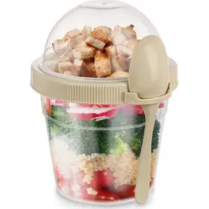 ORION container mug with spoon 400 ml — multipurpose jar for yogurt, muesli, salad (model 121783)