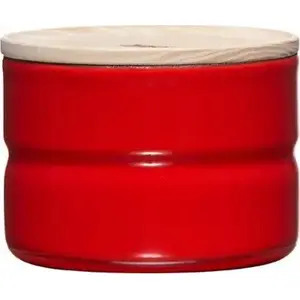 Kitchen container RIESS R-2171-213 with wooden lid, 0.2 L, Fresh Tomato