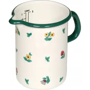 Kettle Riess Menzurka 1 L, 10 cm spout, Gmundner scattered flowers pattern