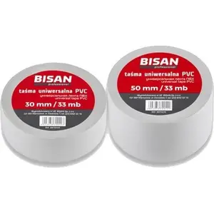 PVC Universal Tape Bisan 50 mm x 33 m — durable PVC adhesive tape for sealing and bundling