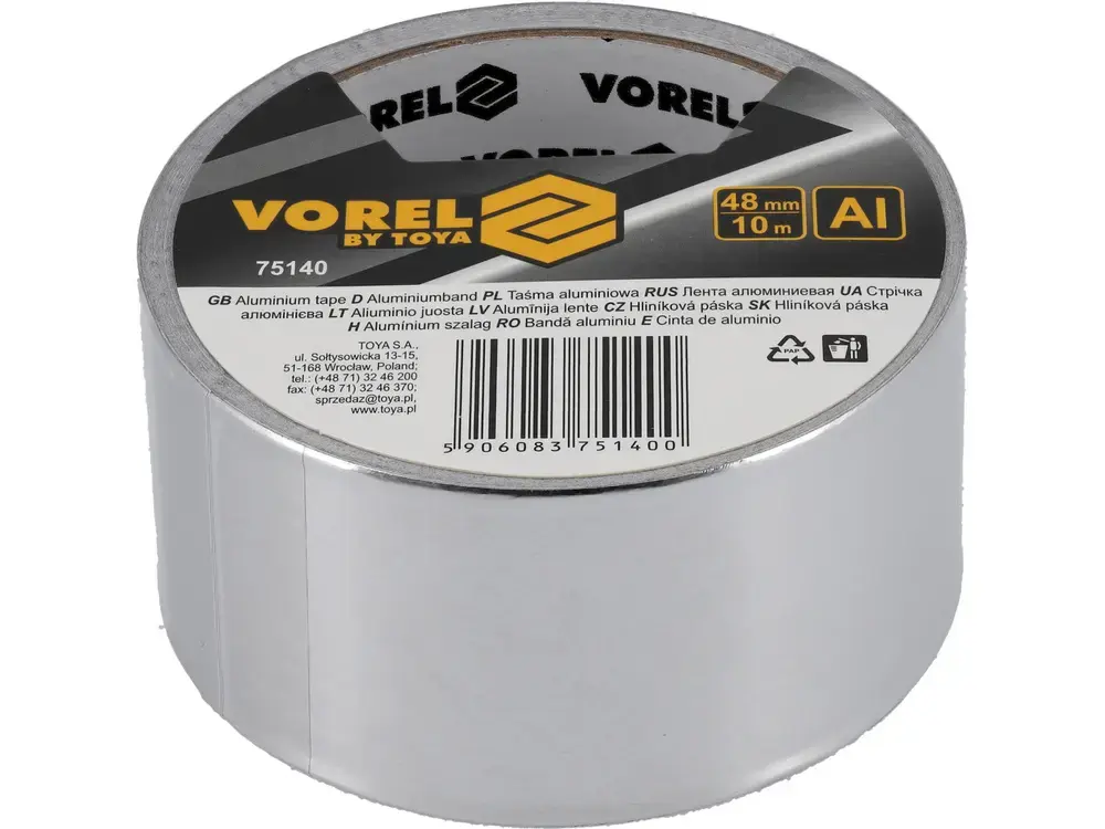 Vorel 75140 alumīnija lente 10 m × 48 mm Photo 3
