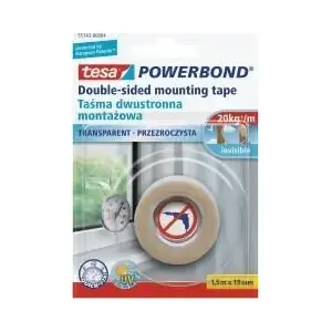 Tesa divpusēja caurspīdīga montāžas lente 19 mm x 1,5 m, modelis H6696506