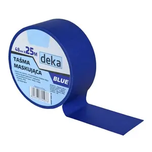 Krāsošanas lente Deka BLUE 48 mm x 25 m — līmlente tīrām krāsošanas malām