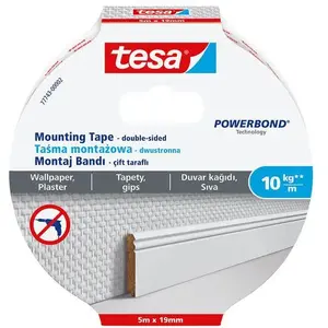Montāžas lente Tesa H7774302 tapetēm un apmetumam 19 mm x 5 m