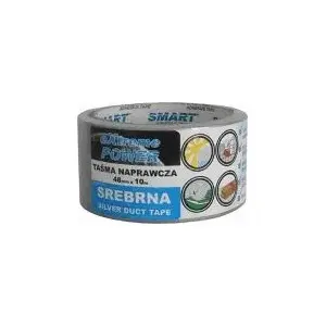 Remonta līmlente Smart 48 mm x 10 m, sudrabkrāsā — auduma pamatnes divpusēji līmēta