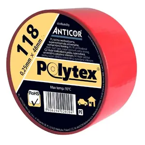 Anticor Polytex 118 lente izolācijai, 48 mm × 50 m, sarkana (PP-1180002-0048050)