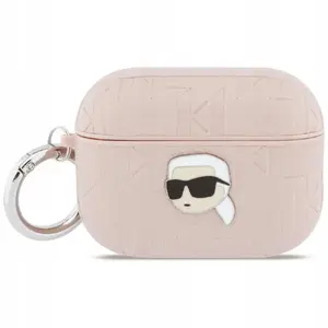 Aizsargapvalks Karl Lagerfeld Apple AirPods Pro 3 — Monogram Karl Head, rozā