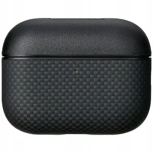 Protective case Pitaka for AirPods Pro (3) — aramid fiber, black-gray