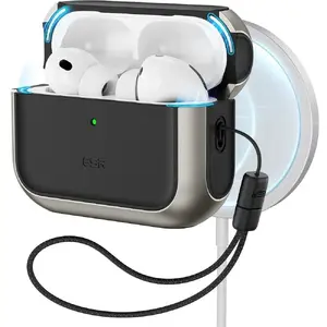 ESR Orbit HaloLock MagSafe Case for Apple AirPods Pro 3 — Titanium Finish