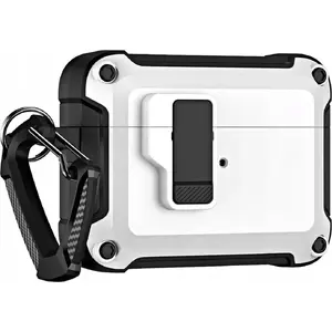 Hurtel AirPods case Pro Armour AirPods 4 with carabiner hook, white