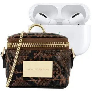 AirPods Zip Bag by ideal of sweden — Poppy Rusty Snake print, universal pouch for earbuds and small accessories