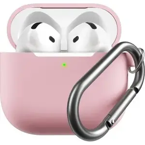 Silikona aizsargapvalks-atslēgu piekariņš Class and Culture LLC priekš Apple AirPods 4. paaudzes — blush pink