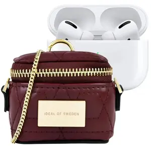 AirPods Zip Bag Quilted Ruby by ideal of sweden — Poppy AirPods protective zip pouch, universal fit