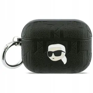 Aizsargmaciņš Karl Lagerfeld priekš Apple AirPods Pro 3 — Monogram Karl Head, melns