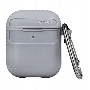 Protective carbon-style case for Apple AirPods / AirPods 2 by Slowmoose, gray