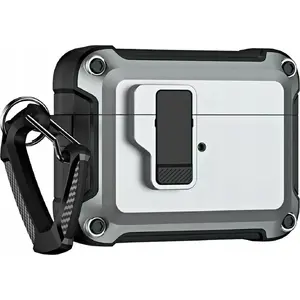 Protective case for AirPods 4 Hurtel Pro Armour with hook — grey
