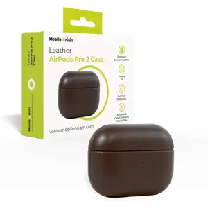 Ādas maciņš AirPods Pro 2, MOBILE ORIGIN — brūns, aizsargvāciņš LC-APP-BRW01