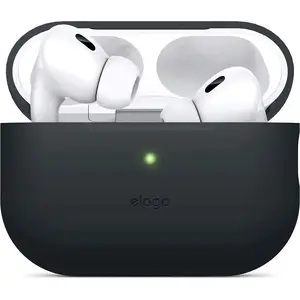 Silicone Protective Case for AirPods Pro 2 by Elago, Model EAPP2CSC-OR-BK, Black