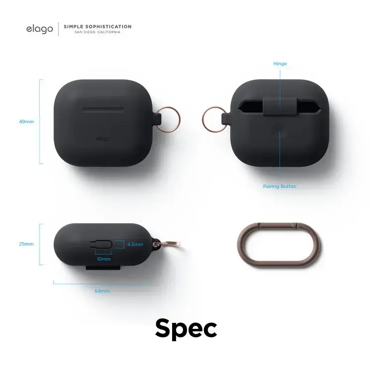 Elago AirPods 3 Silicone Hang Case — чёрный Photo 7